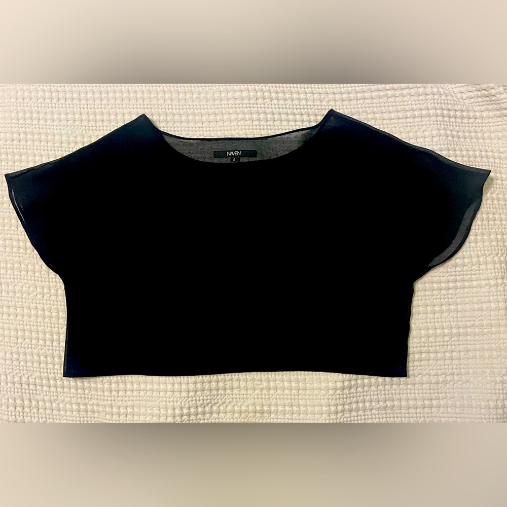 NAVEN small black sheer crop